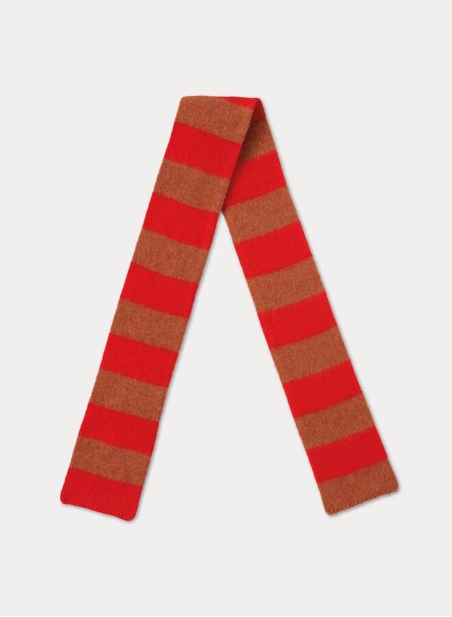 Brushed Stripe scarf Poppy&Iron Oxide