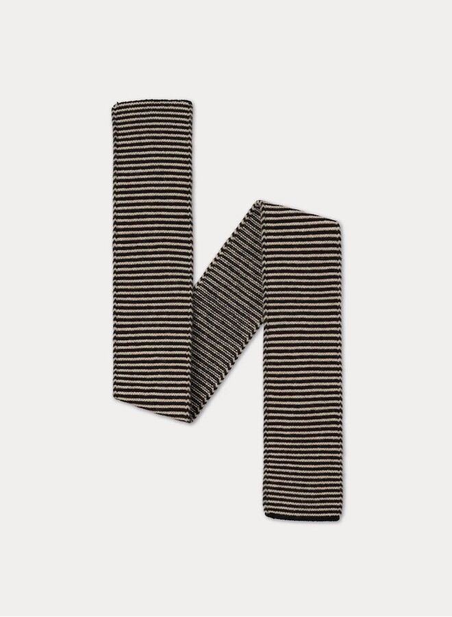 Garter Stitch scarf Black&Oatmeal