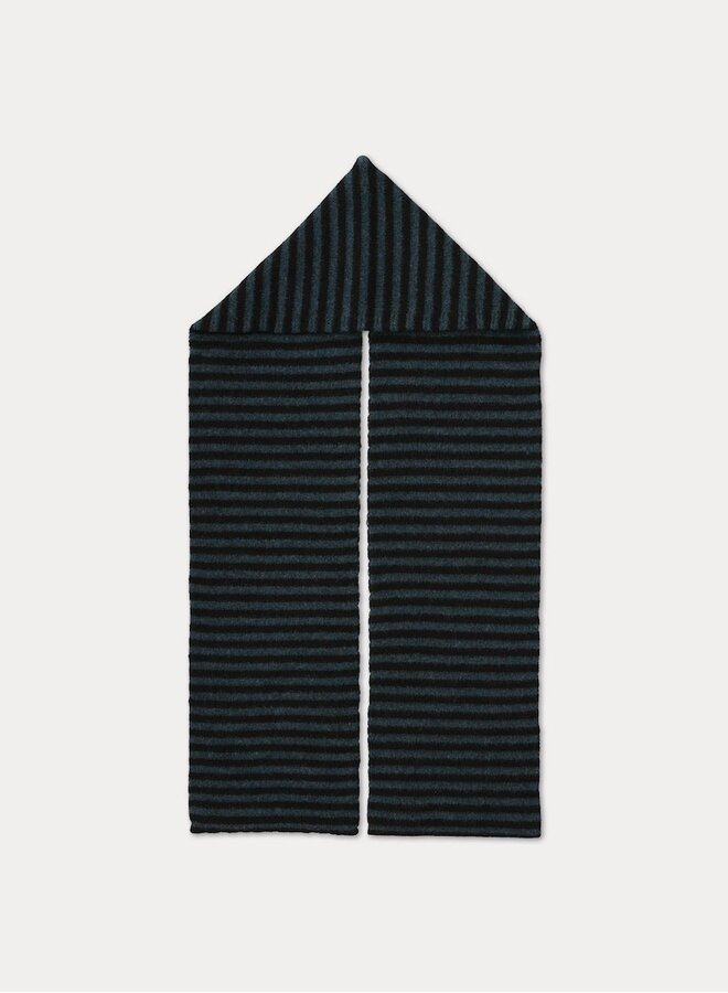 Striped Brushed Hood Scarf B&L