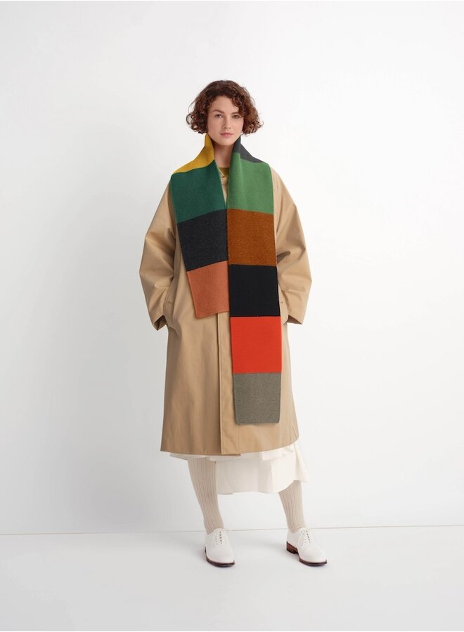 Colourblock Garter Stich scarf Bright