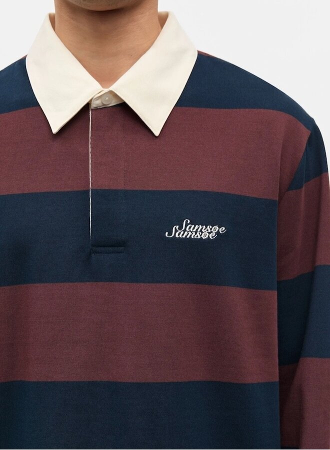 Sakevin polo bitter chocolat stripe