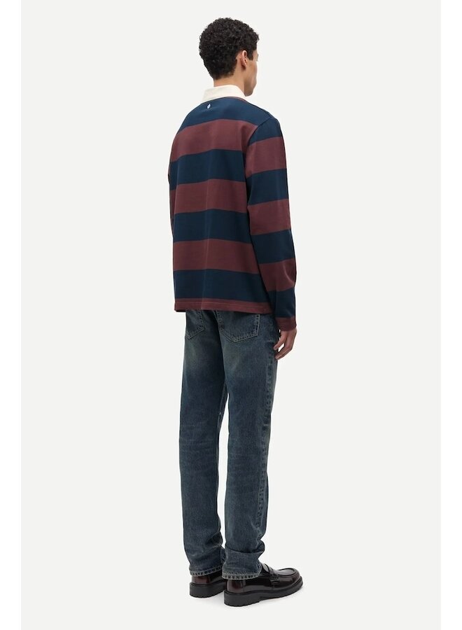 Sakevin polo bitter chocolat stripe