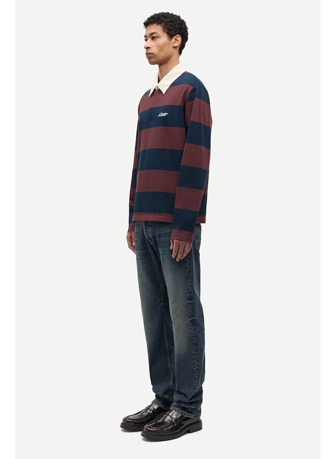 Sakevin polo bitter chocolat stripe