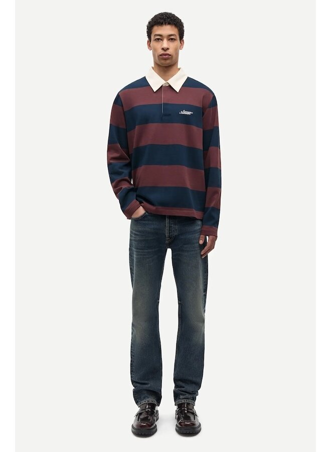 Sakevin polo bitter chocolat stripe