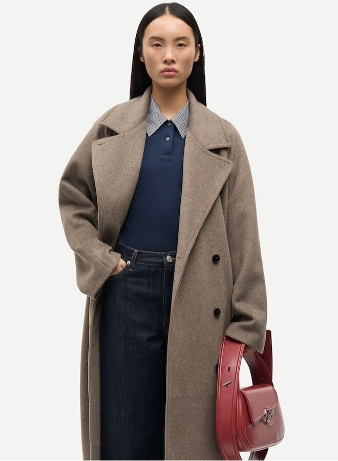 Sahannen coat lead  grey melange
