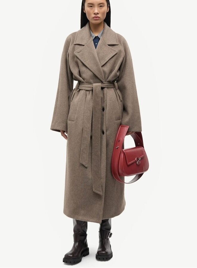 Sahannen coat lead  grey melange