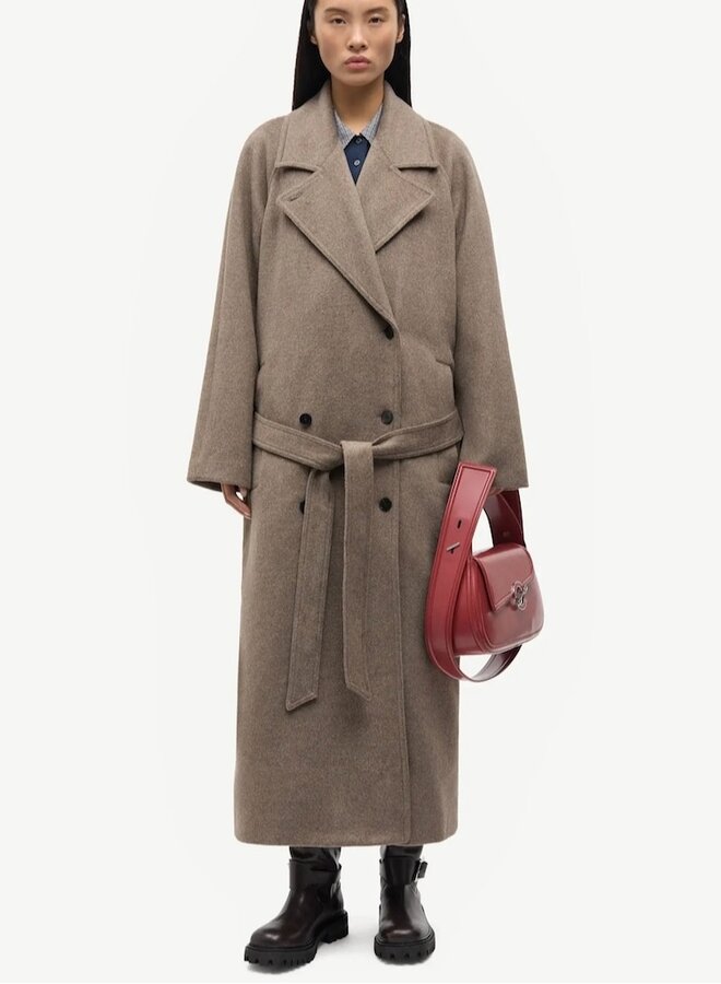 Sahannen coat lead  grey melange