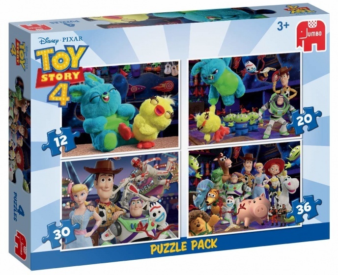 Jumbo 4-in-1 Toy Story 4 12-20-30-36 stukjes Jumbo 4-in-1 Toy Story 4 12-20-30-36 stukjes