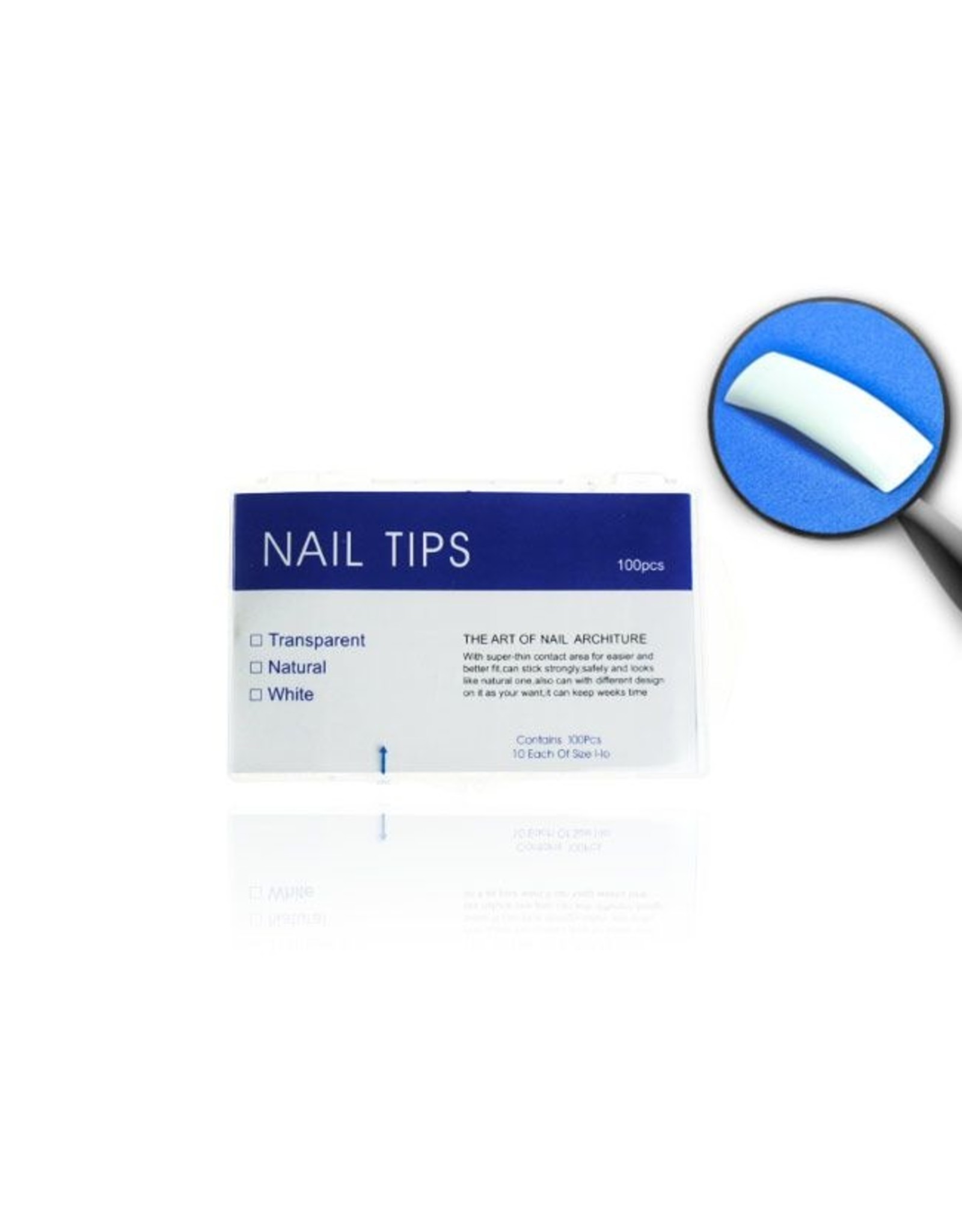 Merkloos Tips natural tipbox 100 stuks met kort opzetstuk
