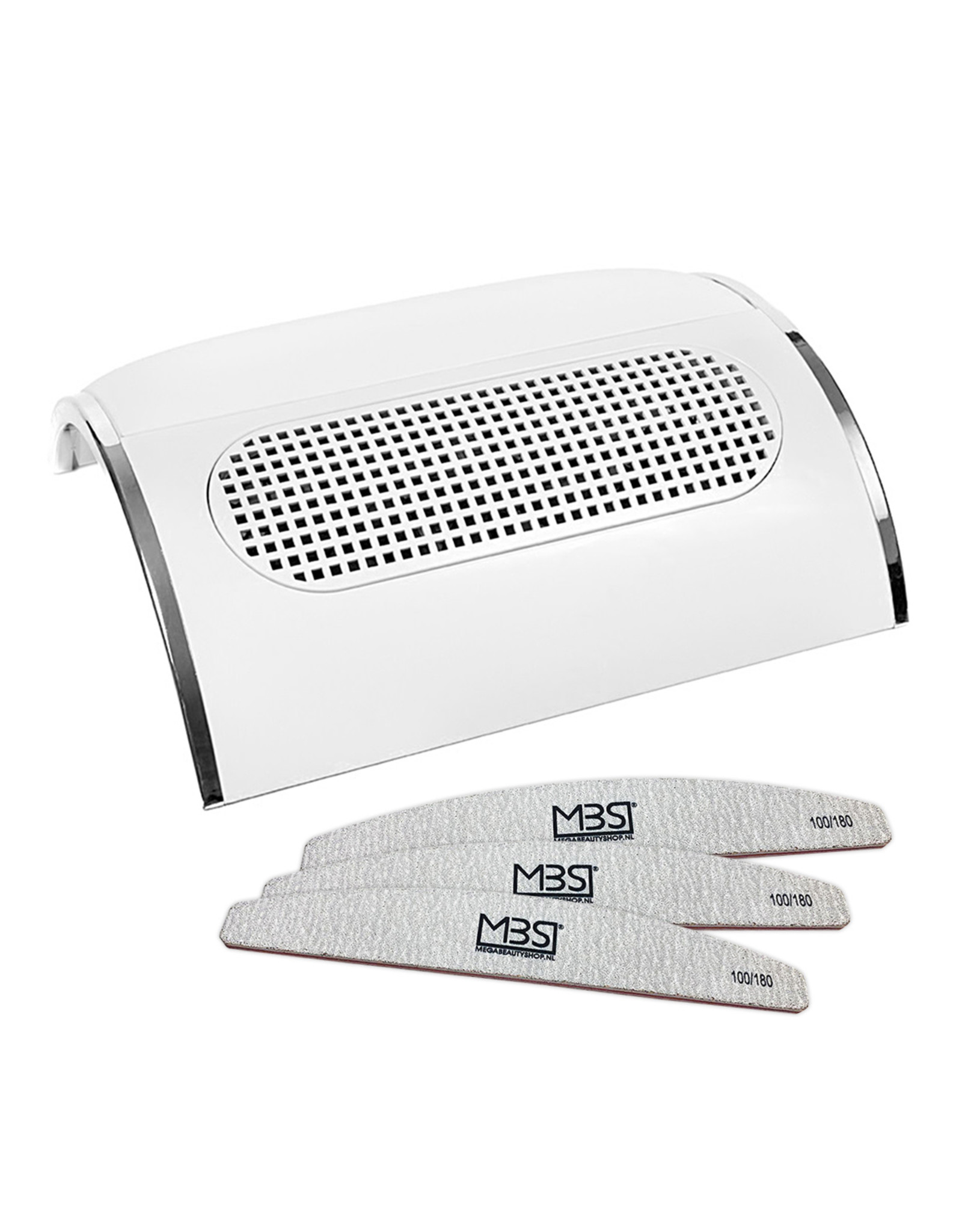 Mega Beauty Shop® Stofafzuiger met 3 motoren Wit  incl. 3 MBS® trapeze vijlen