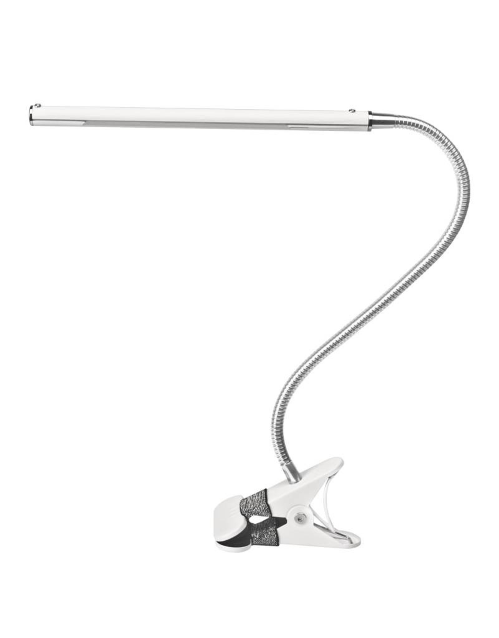 Mega Beauty Shop® LED Tafellamp Wit met een flexibele arm op tafelklem.