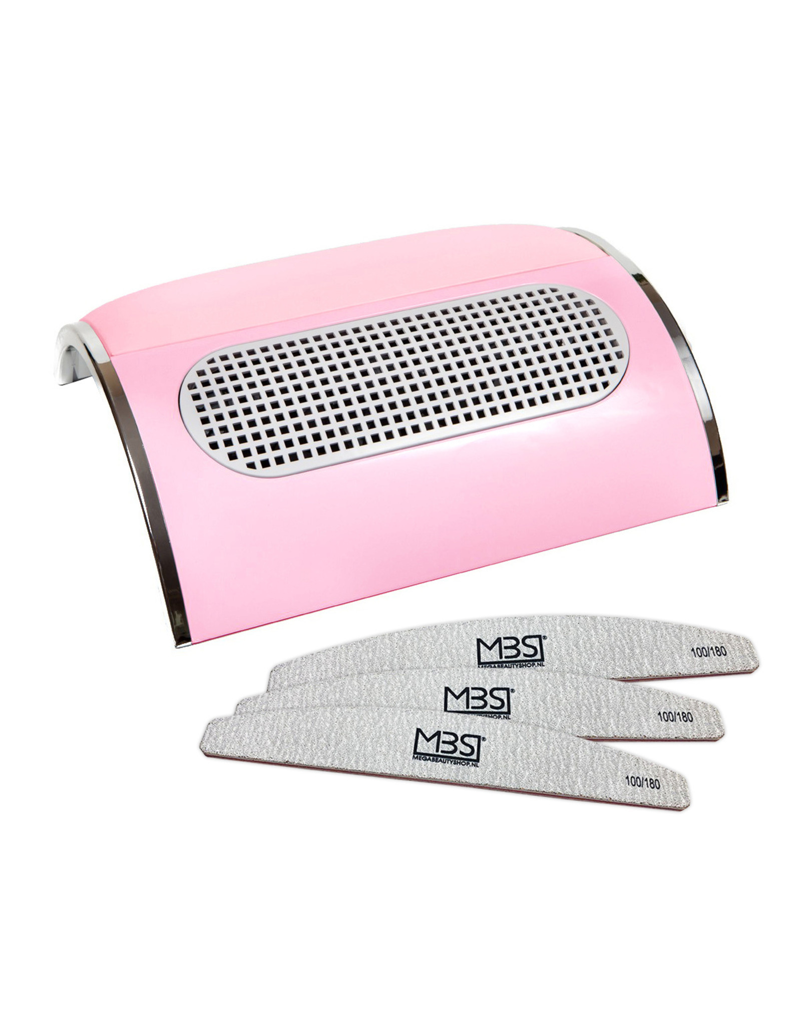 Mega Beauty Shop® Stofafzuiger met 3 motoren Roze  incl. 3 MBS® trapeze vijlen