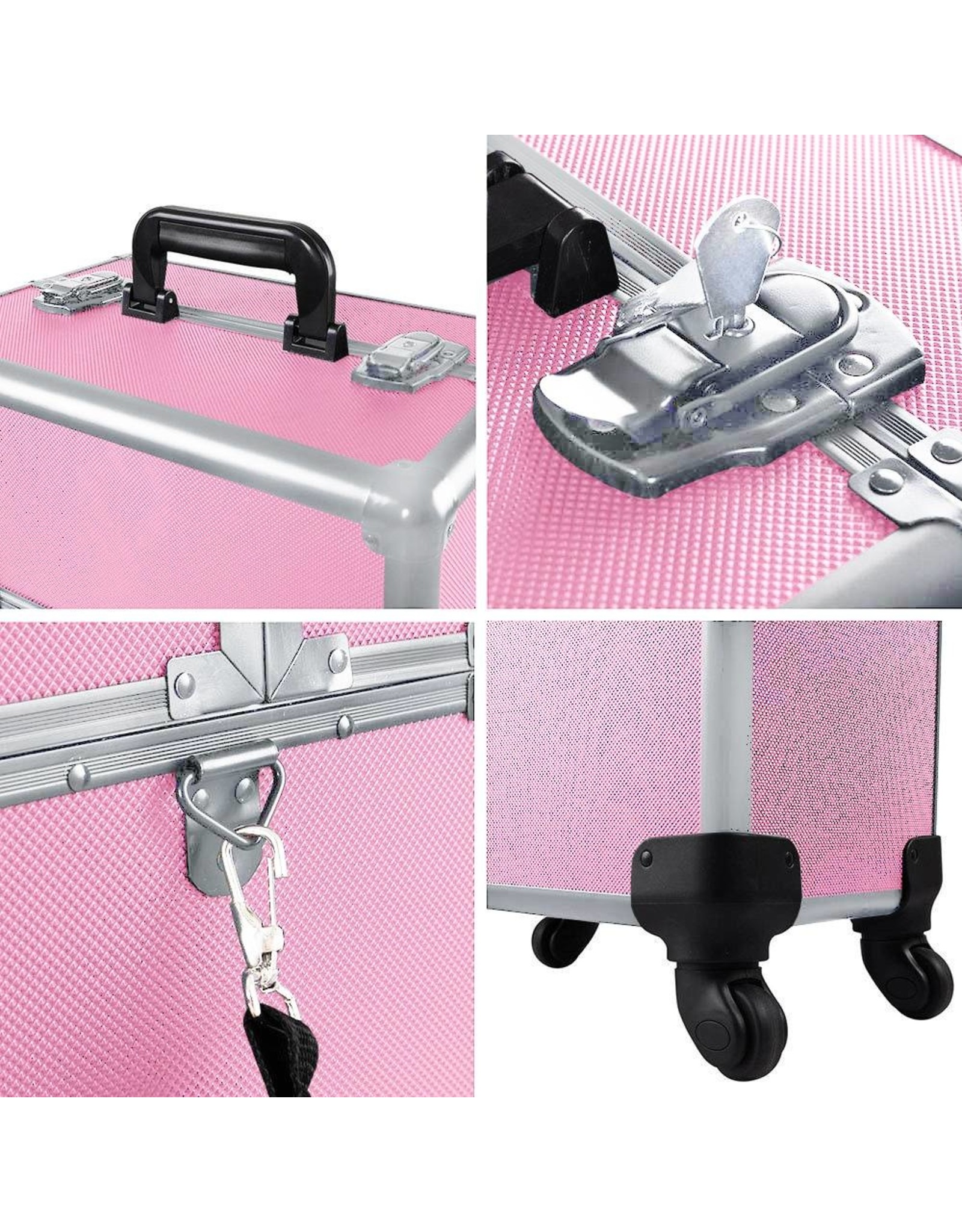 Mega Beauty Shop® Aluminium Trolley 2 in1  Roze