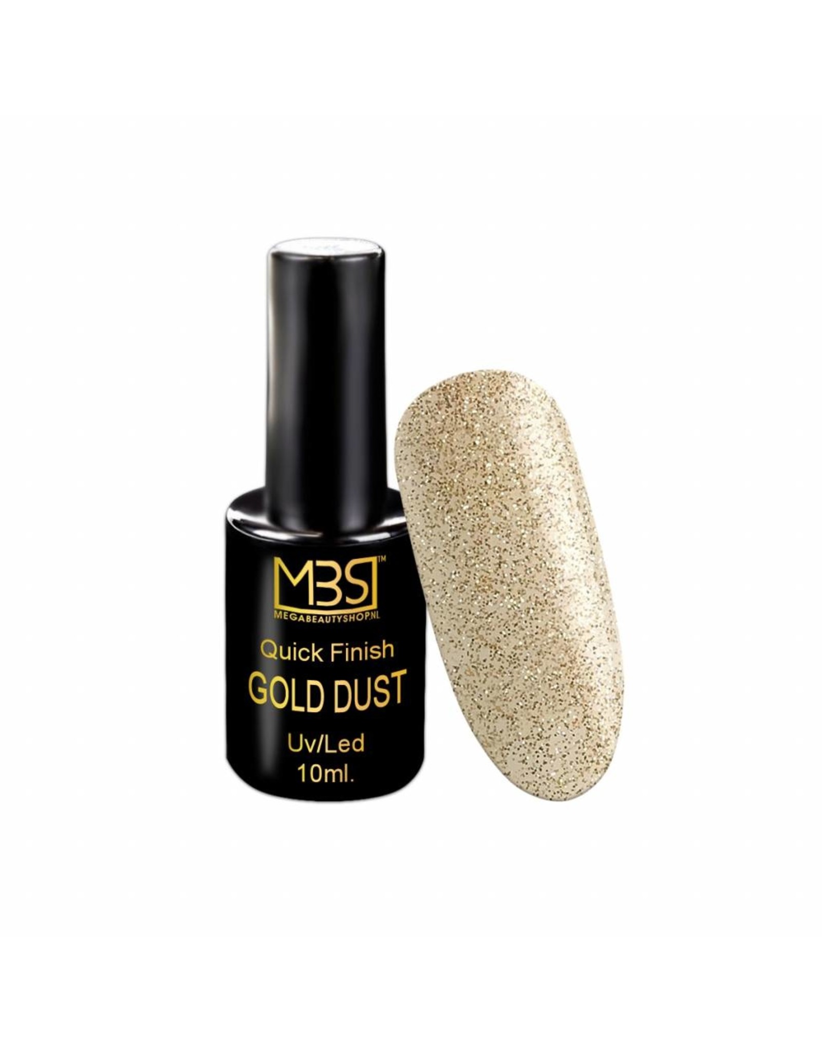 Mega Beauty Shop® Uv Quick Finish  gel 10ml zonder plaklaag (gold dust effect)