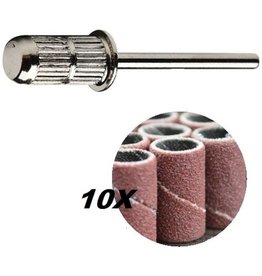 Mega Beauty Shop® Mandrel freesbit + 10 stuks schuurrolletjes