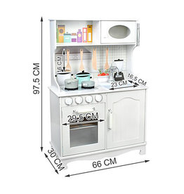 Mega Beauty Shop® Houten Kinderkeuken - Grote houten Keukenset - Kinder Speelgoed Keuken - Compleet