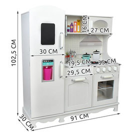 Mega Beauty Shop® Houten Kinderkeuken - Grote houten Keukenset - Kinder Speelgoed Keuken - Compleet