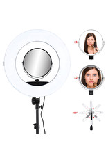 Mega Beauty Shop® Ring lamp + statief 48Watt 18" /zwart LED met afstandsbediening