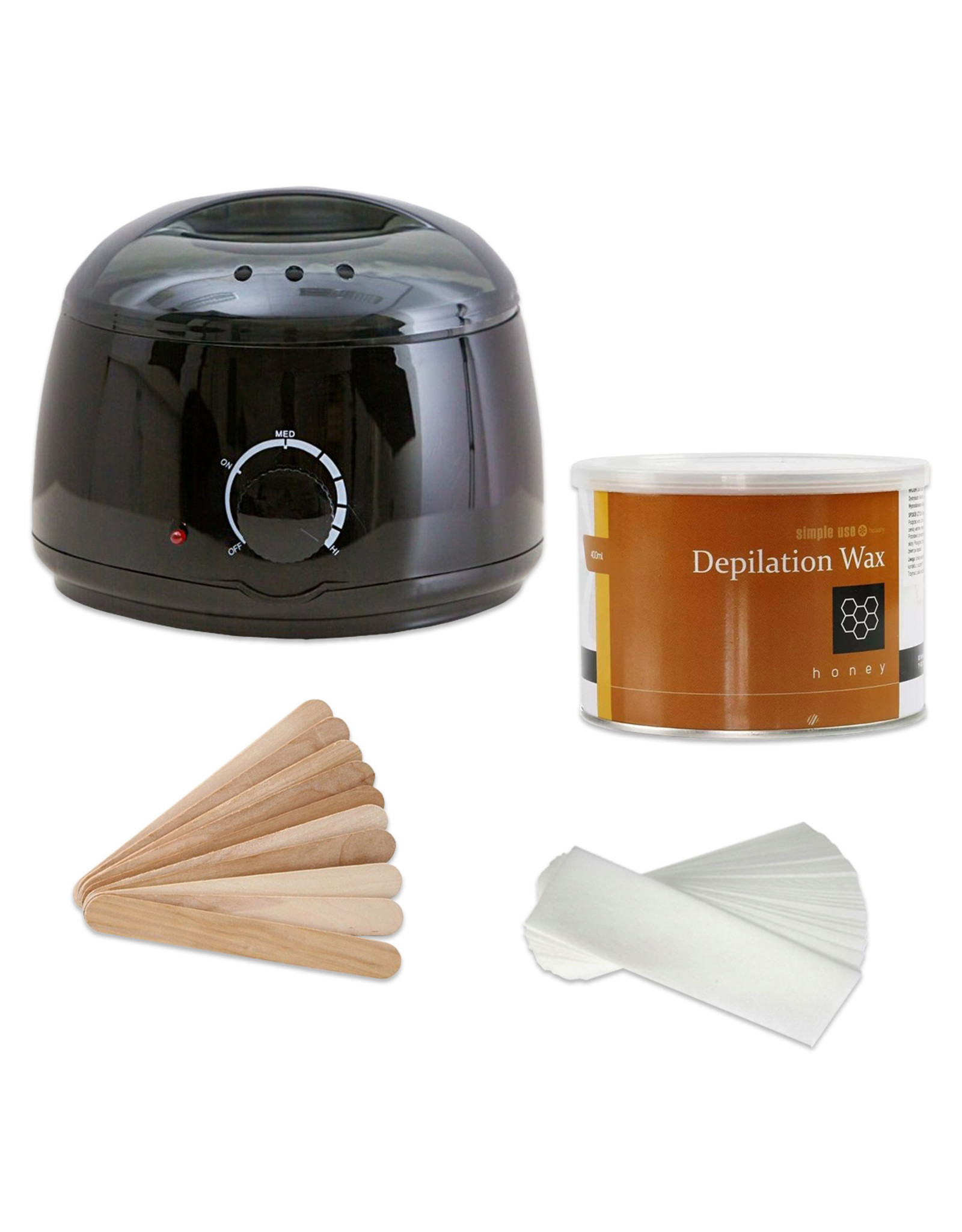 Merkloos Waxapparaat starterset  100Watt  -Zwart-Wax Ontharen Apparaat - Ontharingsset - Wax Strips - Waxverwarmer - Epileren