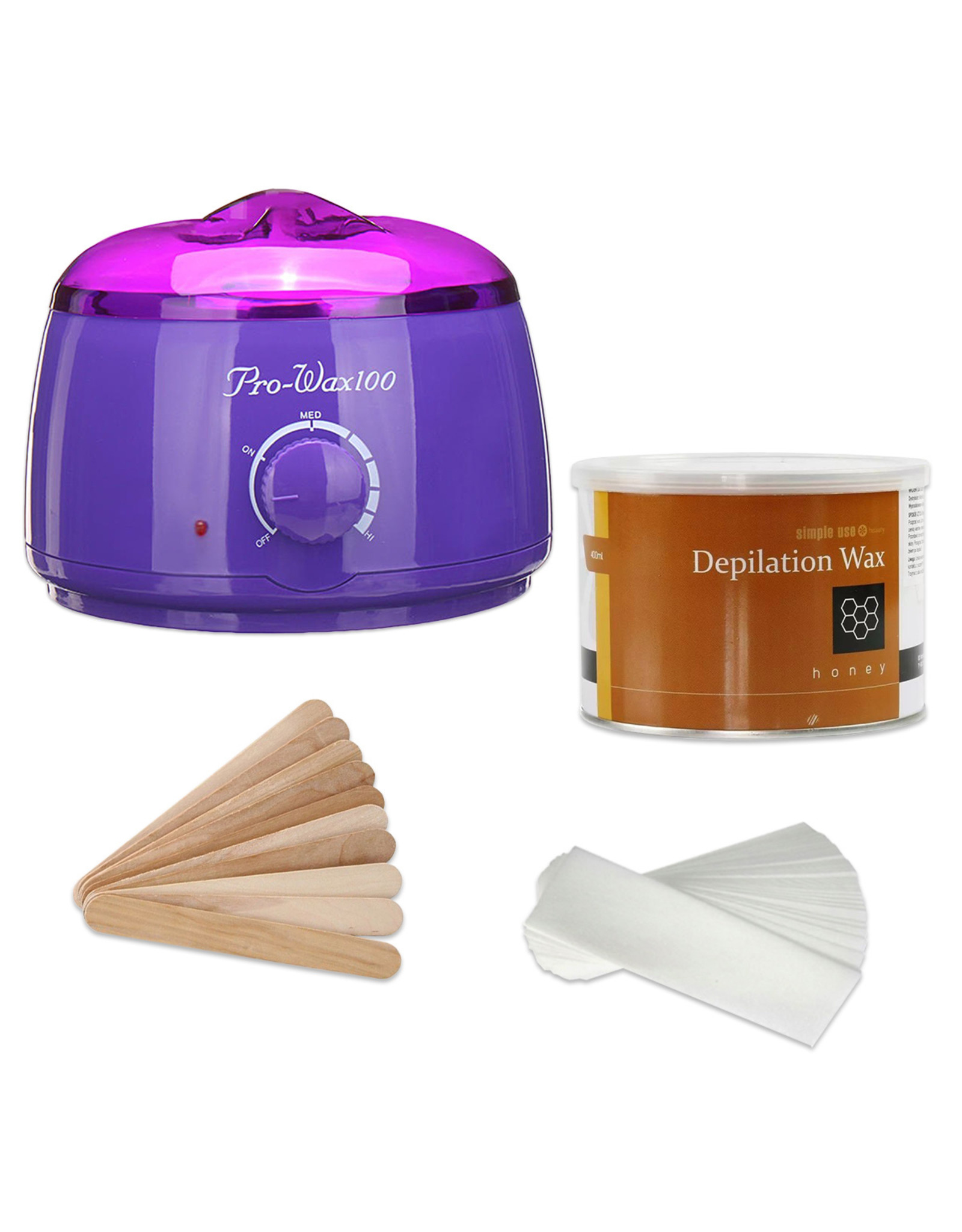 Mega Beauty Shop® Waxapparaat starterset  100Watt  -Wax Ontharen Apparaat - Ontharingsset - Waxverwarmer-Paars