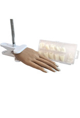 Mega Beauty Shop® Siliconen oefenhand/nailtrainer  #2 incl.120 tips en tafelklem.