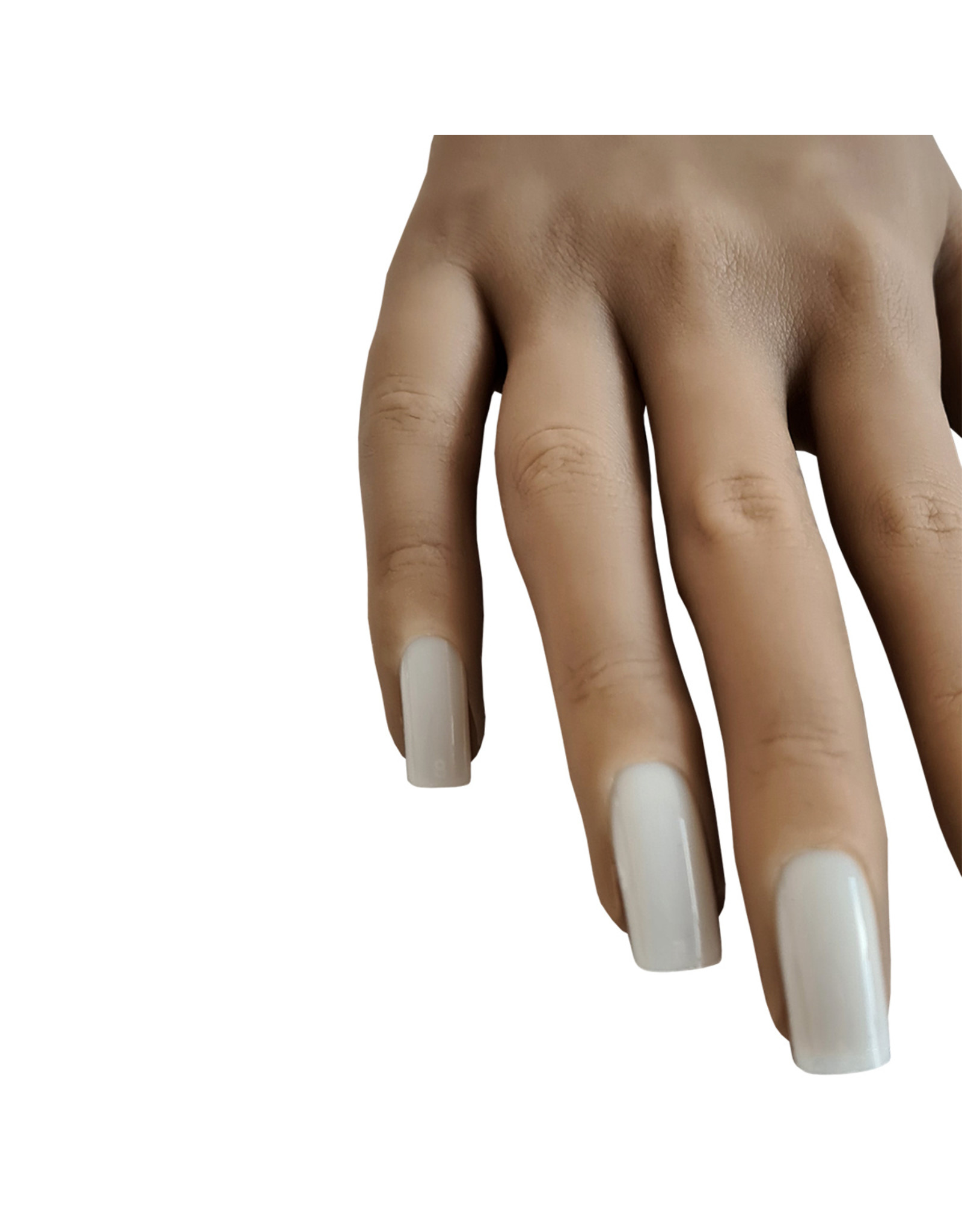 Mega Beauty Shop® Siliconen oefenhand/nailtrainer  #2 incl.120 tips en tafelklem.