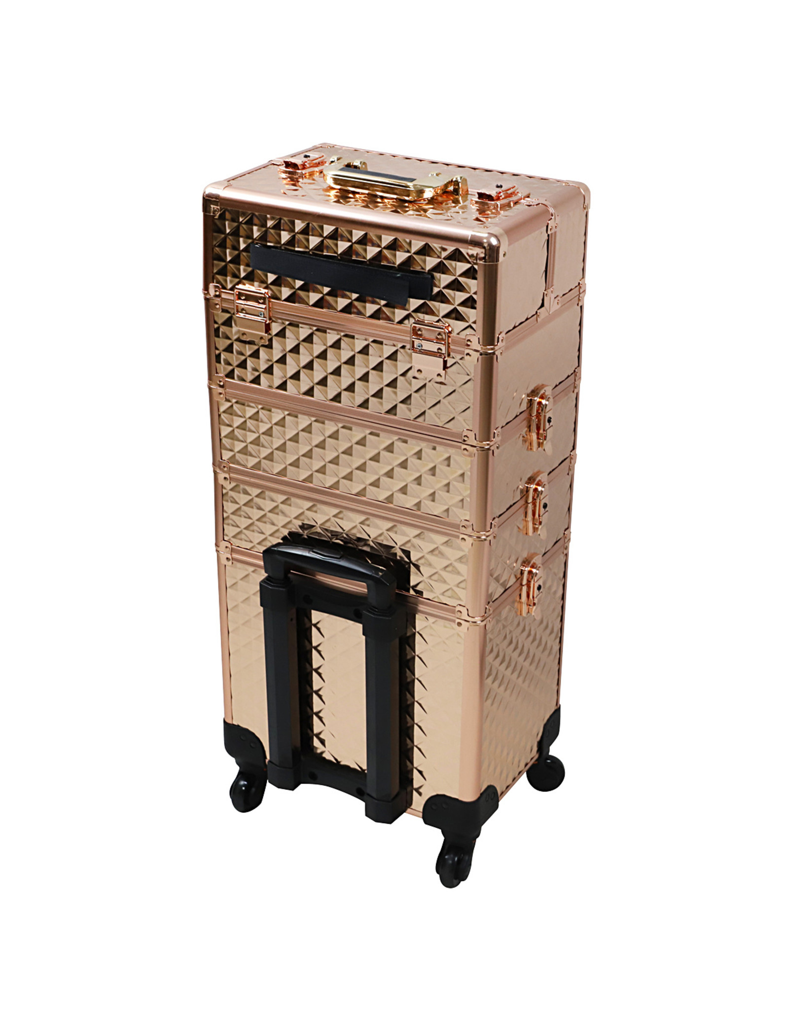 Mega Beauty Shop® Aluminium Trolley Gold 4in1 - 3D