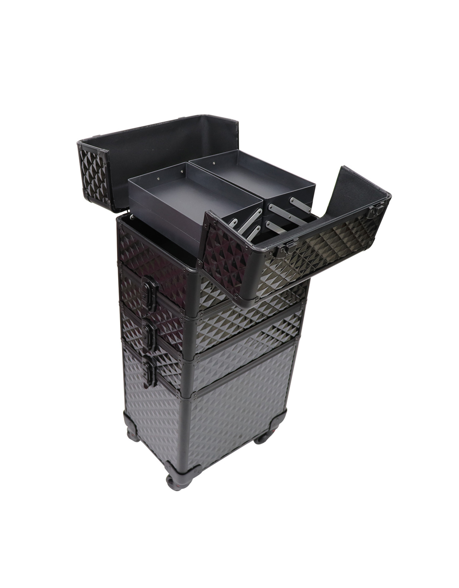 Mega Beauty Shop® Aluminium Trolley 3D Zwart  4in1