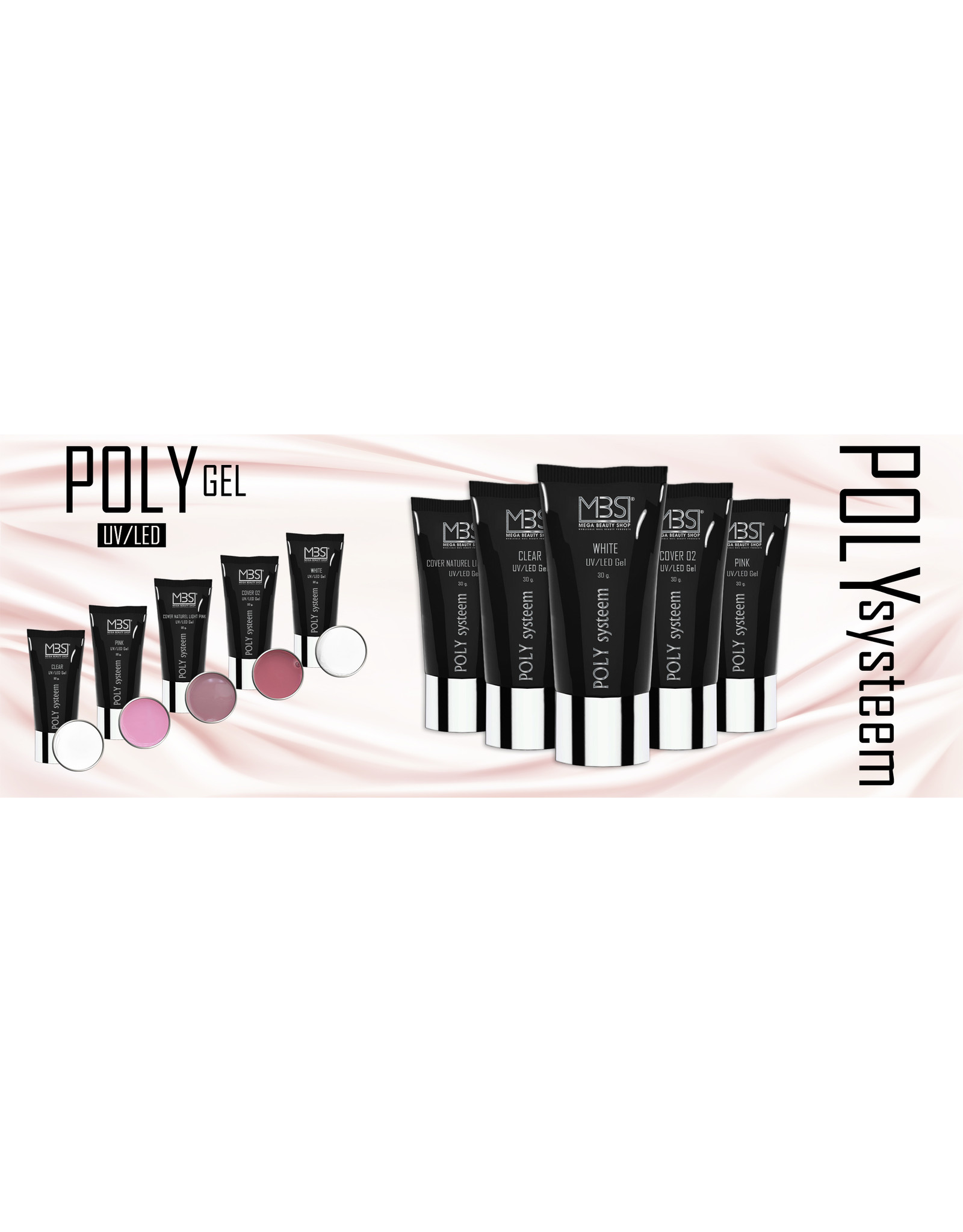 Mega Beauty Shop® POLY Systeem Naturel light Pink UV/LED Tube (30 gram)