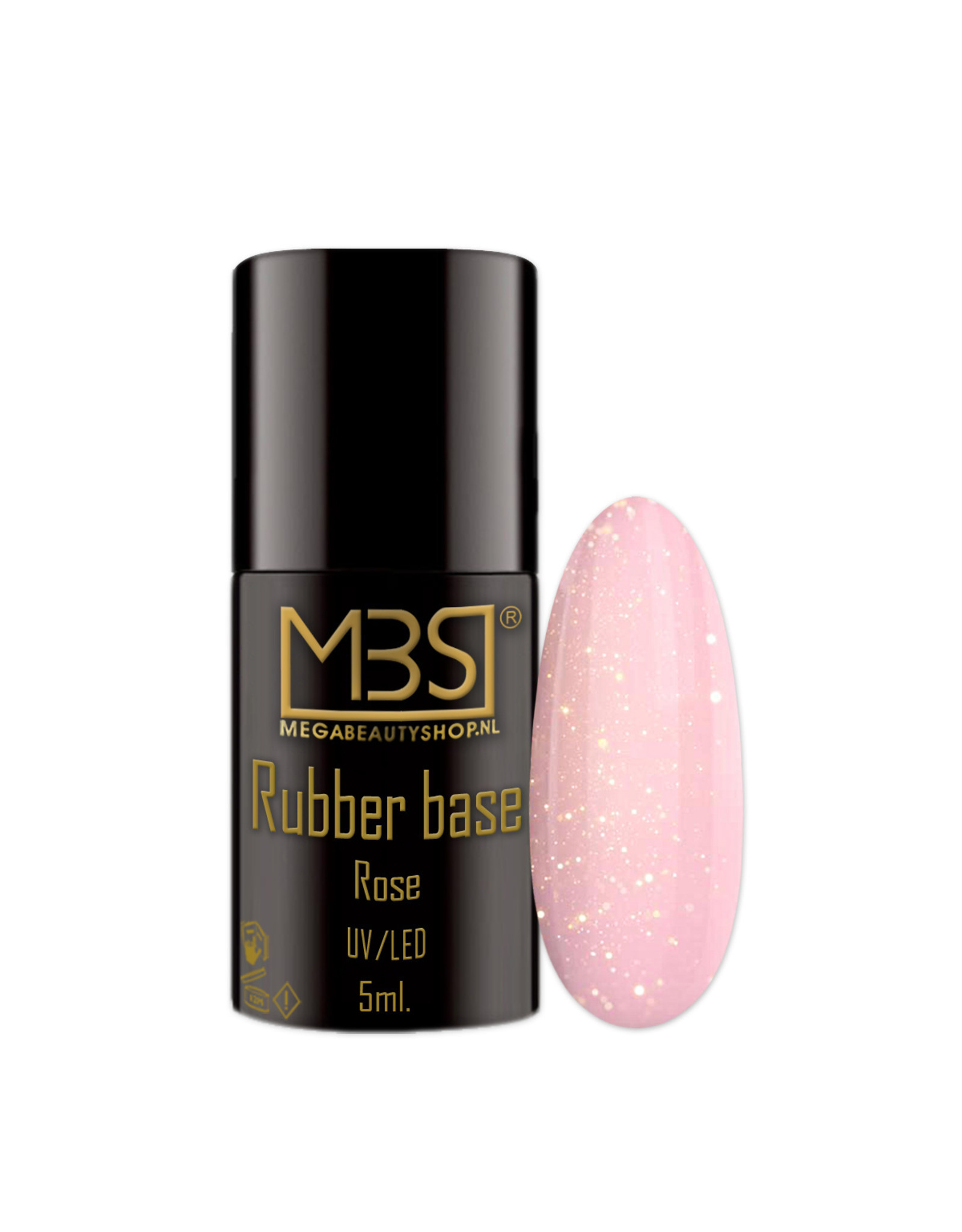 Mega Beauty Shop® Rubber Base Rose effect  5ml.