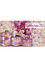 Mega Beauty Shop® Koffer groot Holo/Golden rose XXL met opbergvakken