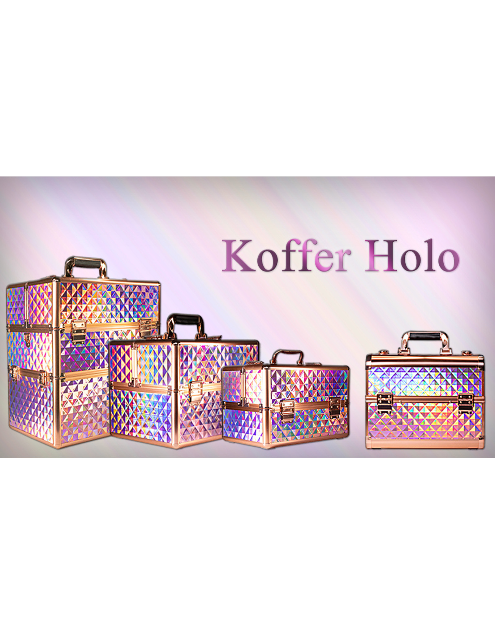 Mega Beauty Shop® Koffer Holo/Golden rose XL met opbergvakken