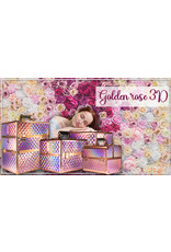 Mega Beauty Shop® Koffer Holo/Golden rose M met opbergvakken