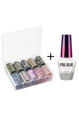 Mega Beauty Shop® Nagel transfer folie nail art set (07) INCL. lijm