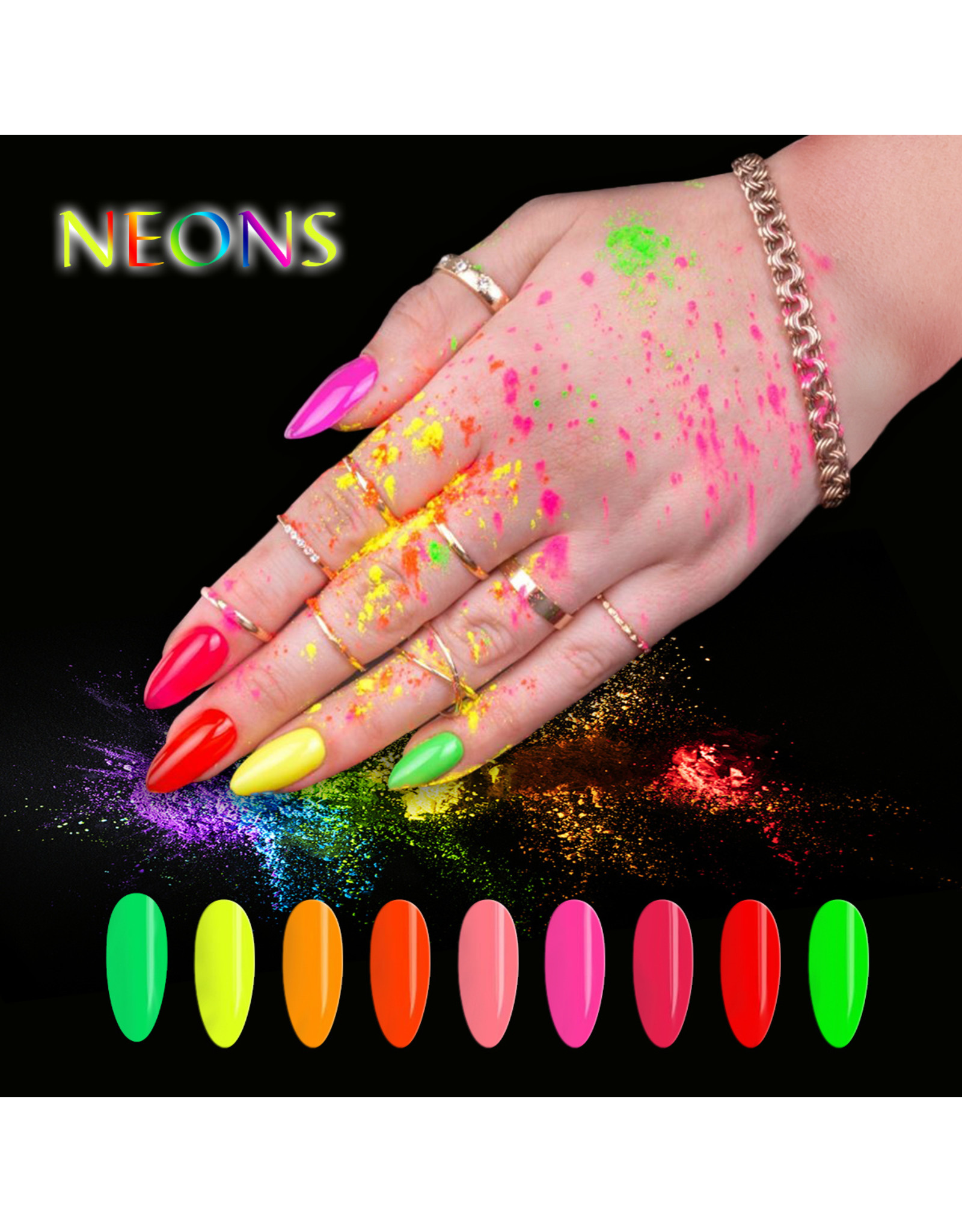 Merkloos Nail neon powder (nr. 01)