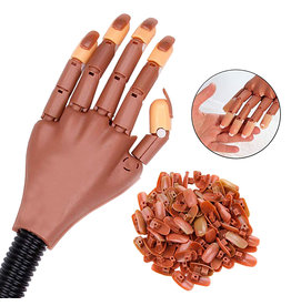 Mega Beauty Shop® Oefenhand/nailtrainer incl. nagelbedjes + tafelklem.