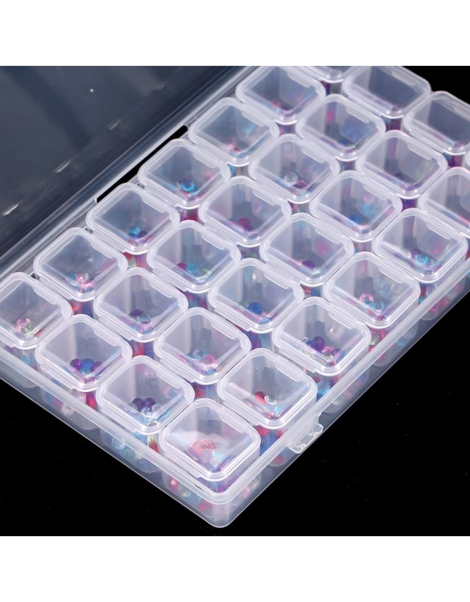 Mega Beauty Shop® Organizer box voor steentjes/ kralen  (28 stuks)