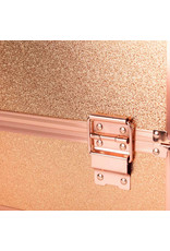 Mega Beauty Shop® Aluminium Koffer  met opbergvakken  Rosé Gold