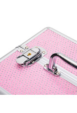 Mega Beauty Shop® Aluminium Koffer met stras  roze