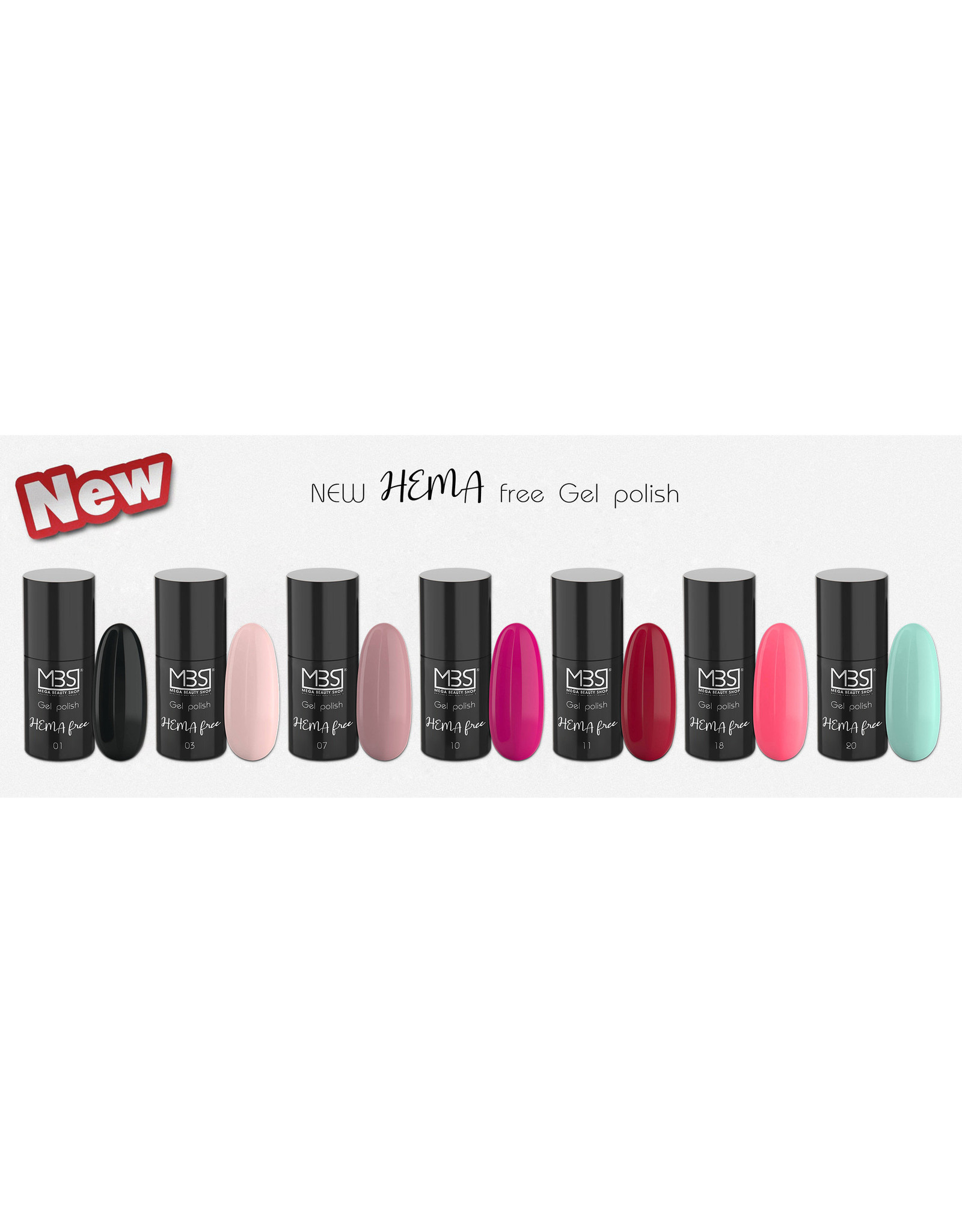 Mega Beauty Shop® Gel polish Hema free - Hypoallergenic (01)