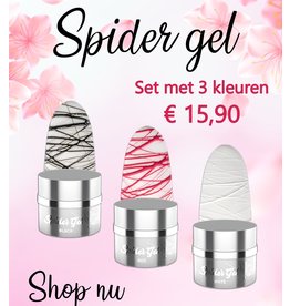 Mega Beauty Shop® Spider gel 5ml. PRO Set met 3 kleuren