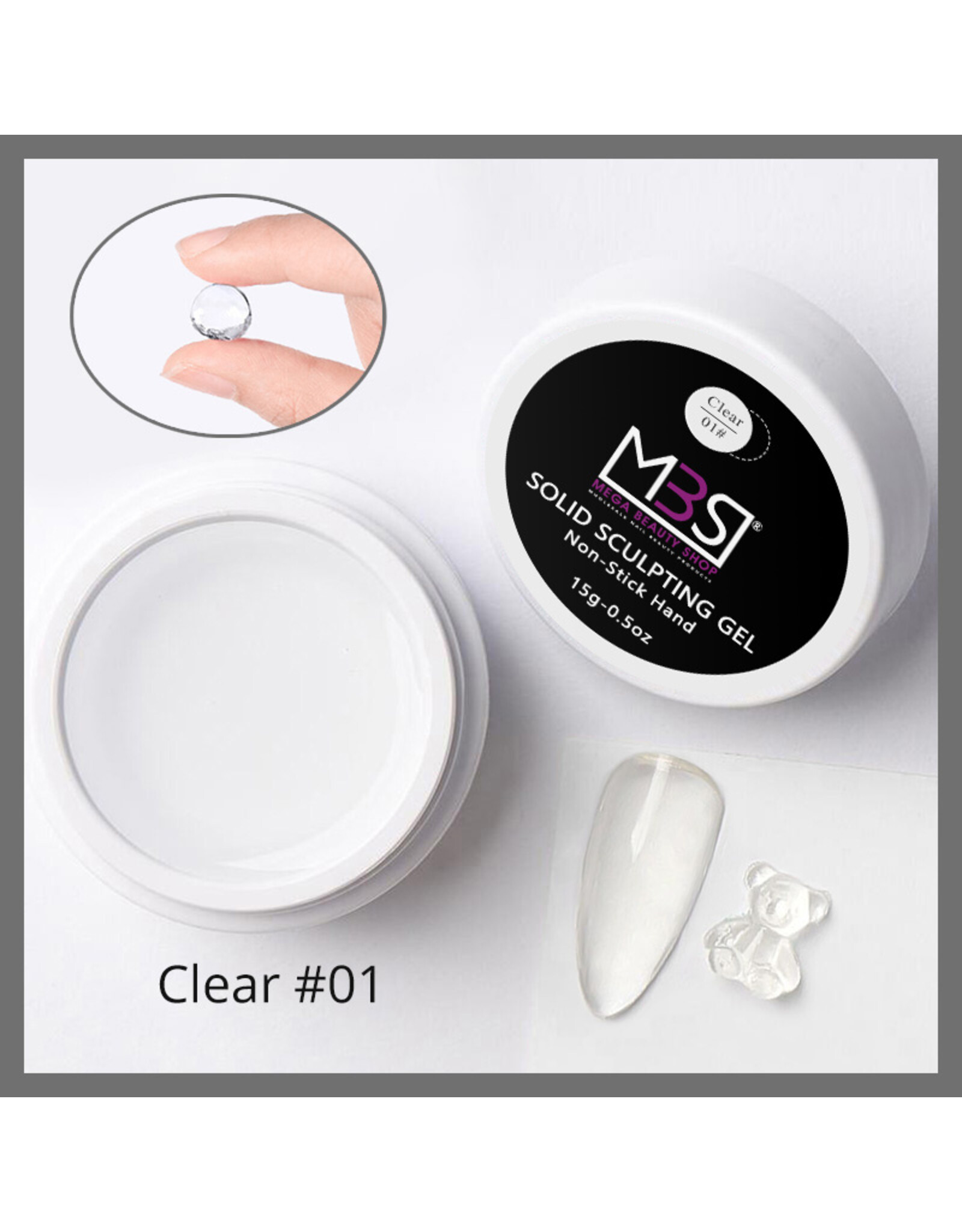 Mega Beauty Shop® Solid sculpting  gel clear 15gram TPO free
