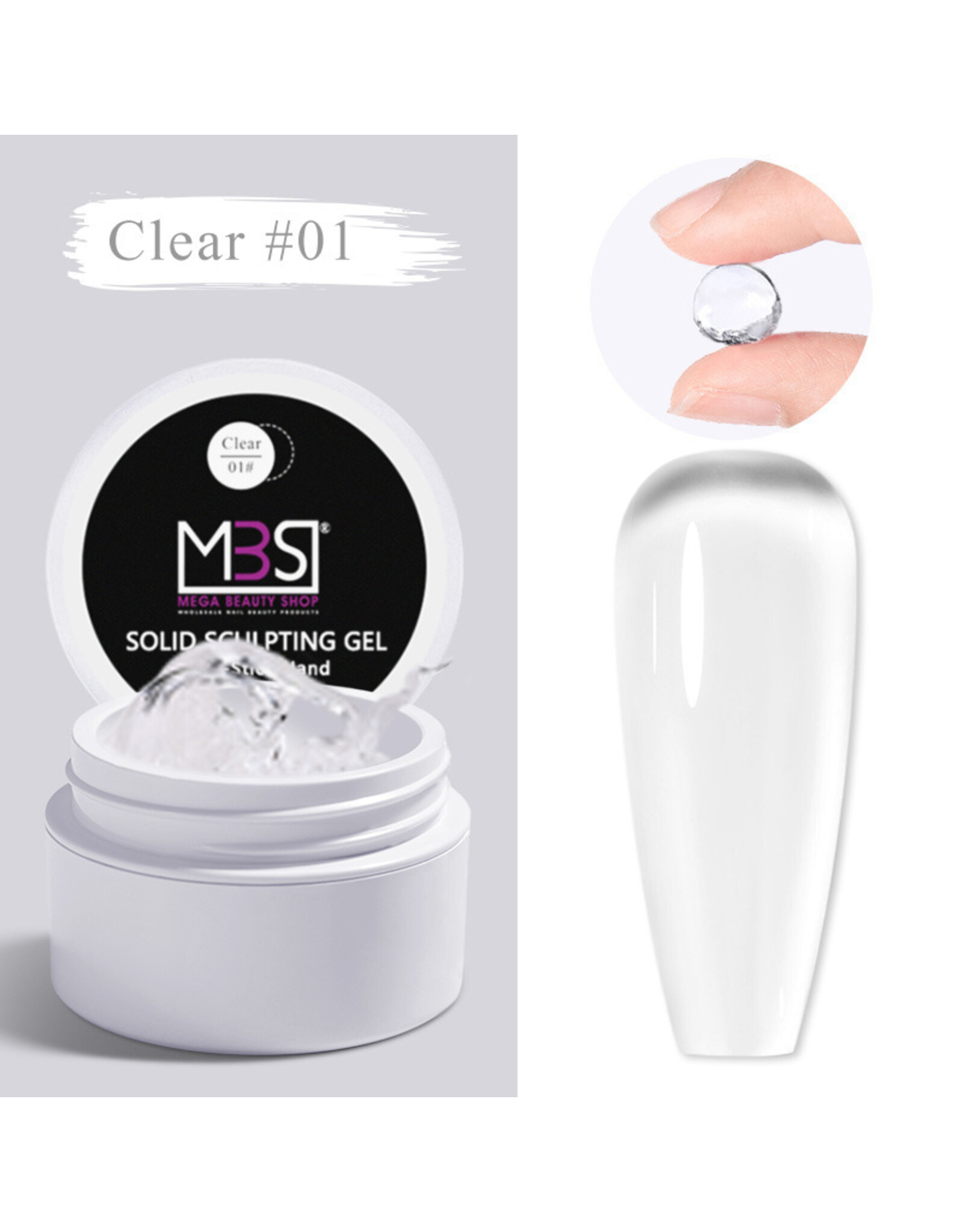 Mega Beauty Shop® Solid sculpting  gel clear 15gram TPO free
