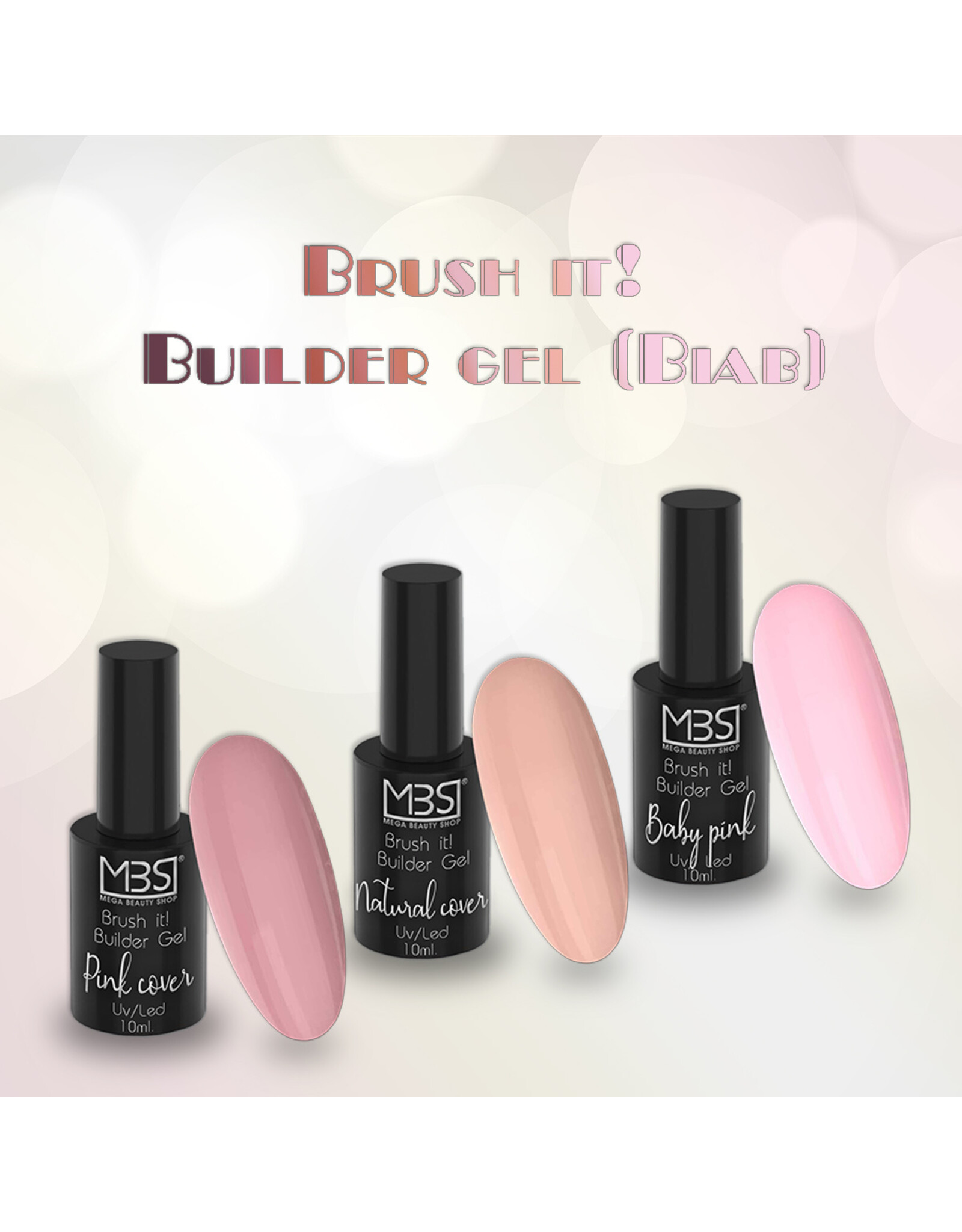 Mega Beauty Shop® Biab gel/Build It gel 10ml. (Pink cover)