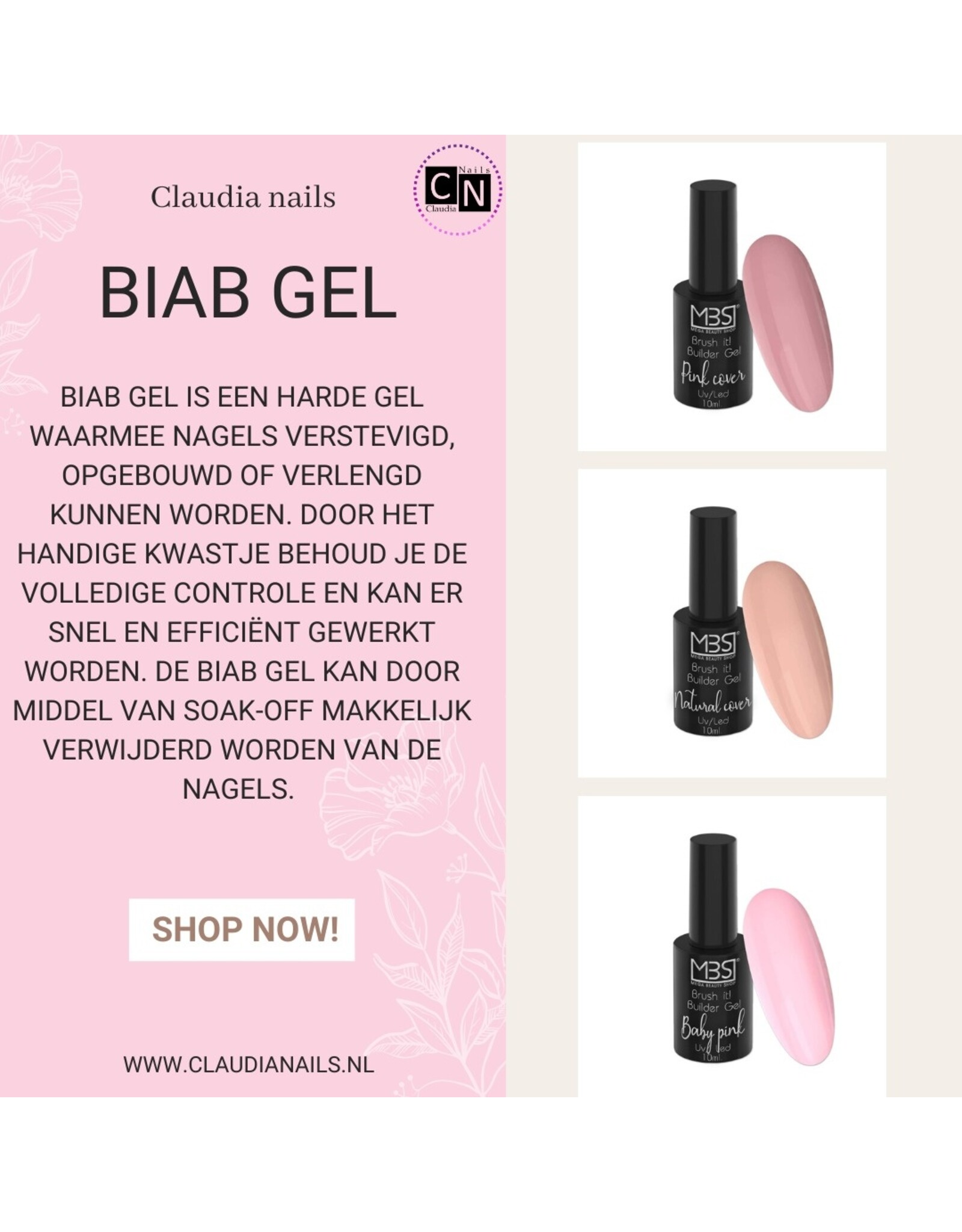 Mega Beauty Shop® Biab gel/Build It gel  10ml. (Oranje)