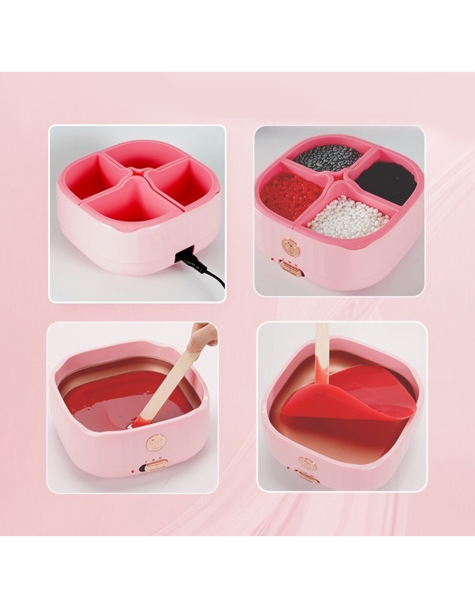 Mega Beauty Shop® Waxapparaat set PRO Licht roze - set PRO