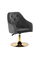 Mega Beauty Shop® Draaistoel LUX Grijs  fluweel