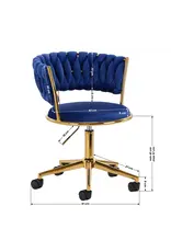 Mega Beauty Shop® Bureaustoel LUX Donker blauw Fluweel