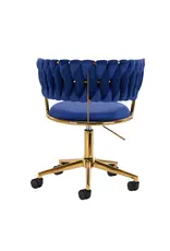 Mega Beauty Shop® Bureaustoel LUX Donker blauw Fluweel