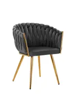 Mega Beauty Shop® Stoel LUX Donker grijs Fluweel
